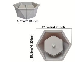 Molde silicona maceta facetada hexagonal